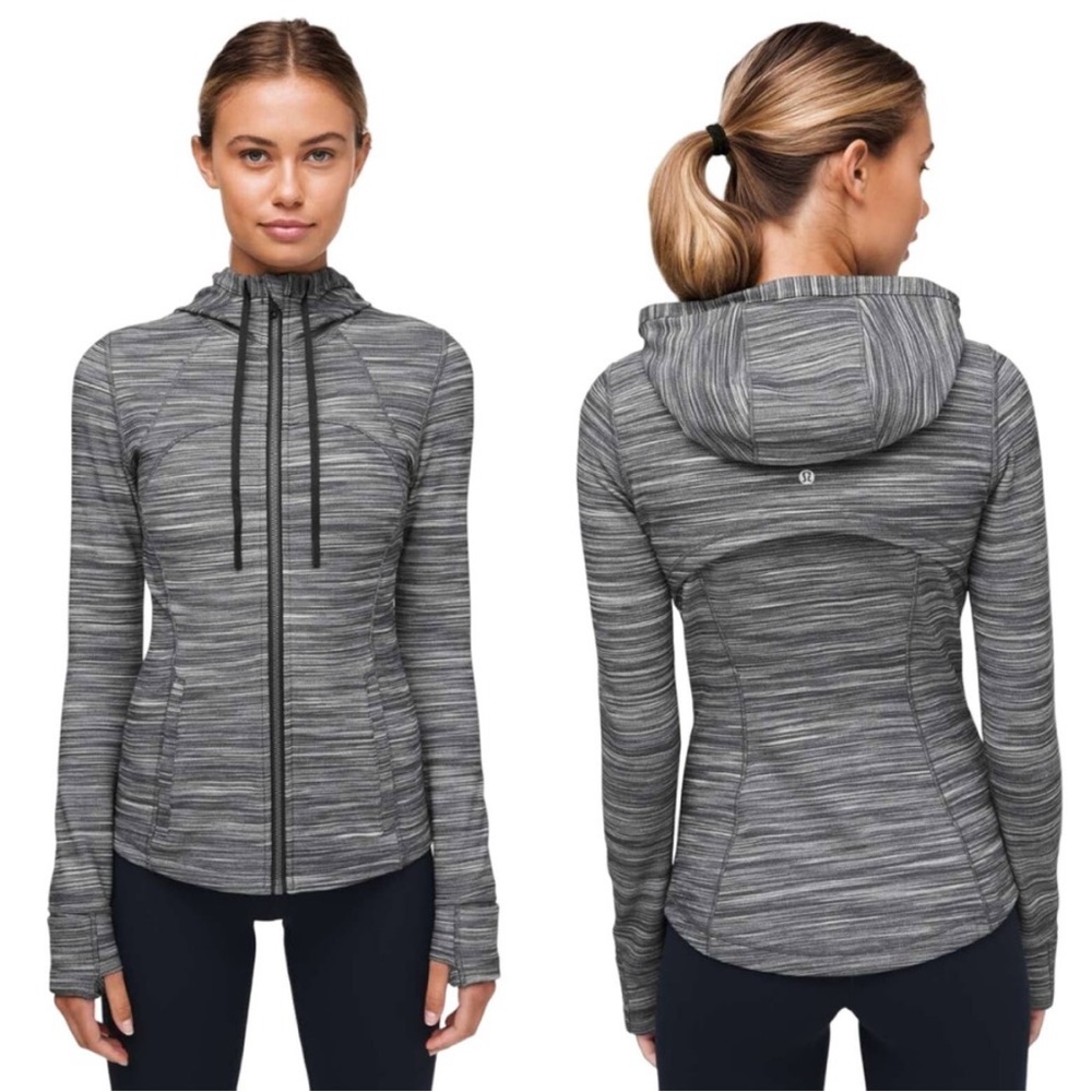 Lululemon Hooded Define Jacket *Nulu Heathered Black / White / Black